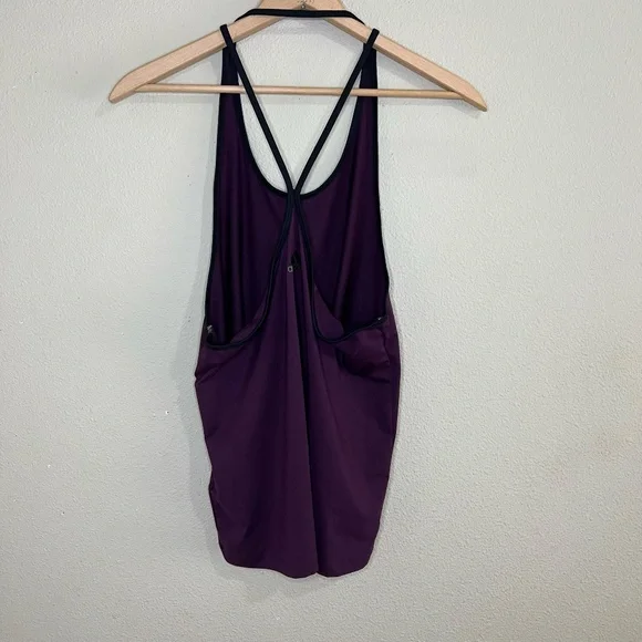 Adidas top women medium spaghetti strap racerback tank purple - Picture 2 of 8